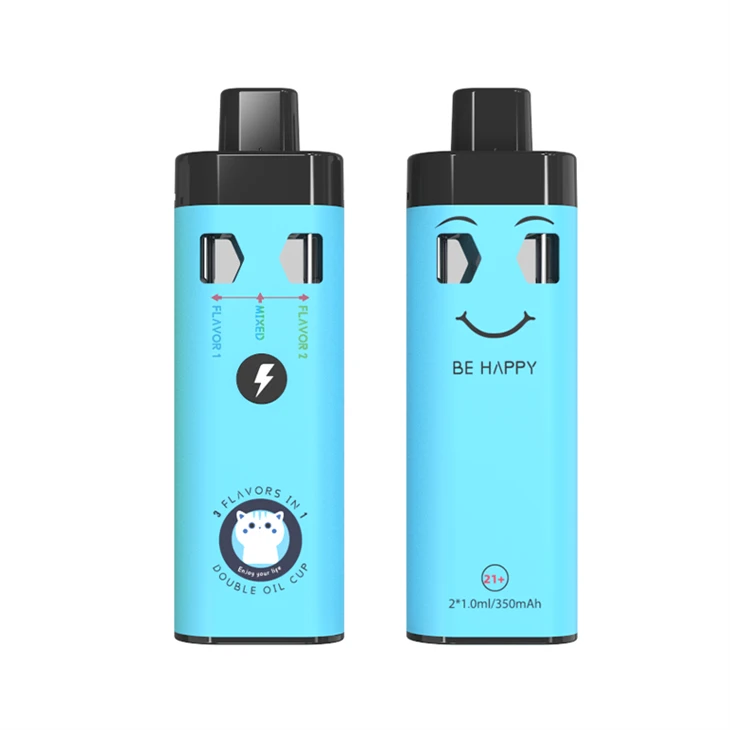 China Factory Supplier 2ml Delta 8 Hhc CBD Distillate Disposable Vape Pen Cartridge 2 in 1 Dual Flavors Vaporizer Pod Device With Type-C Charge