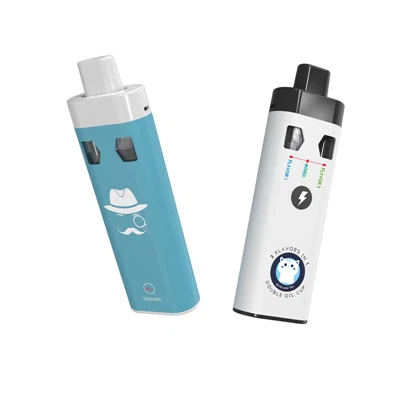 Visokokvalitetni sve u jednom dva okusa hardver s dvije komore 2*1 ml CBD THC D9 Vape za jednokratnu upotrebu s funkcijom predgrijavanja
